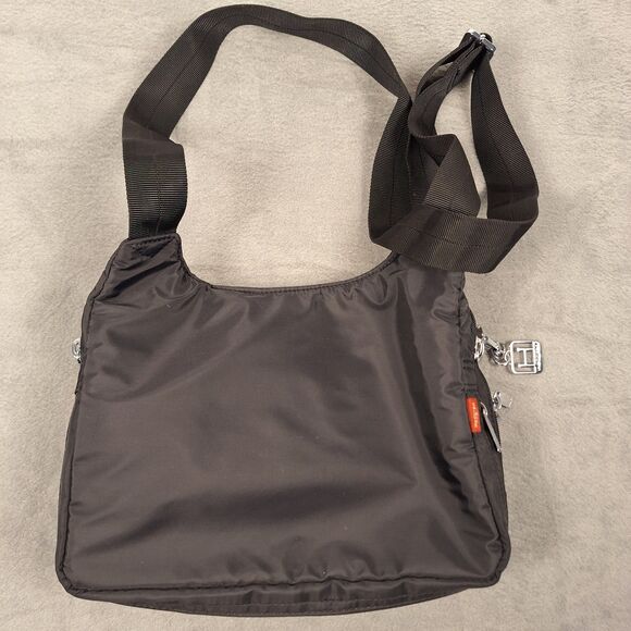 Hedgren Crossbody Bag Organizer Black Nylon Multiple Pockets Awesome Condition. - Picture 7 of 8